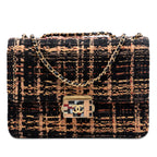 Medium Quilted Tweed Beauty Lock Flap