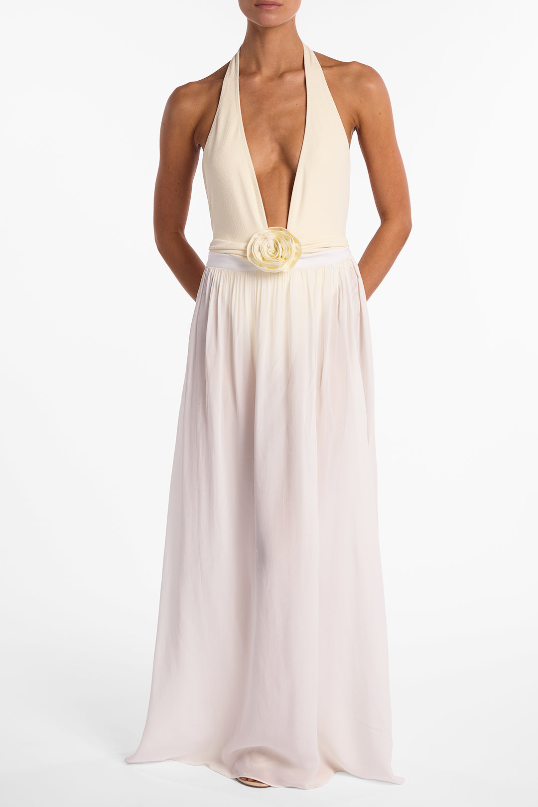 Chiffon Maxi Skirt (Cream)
