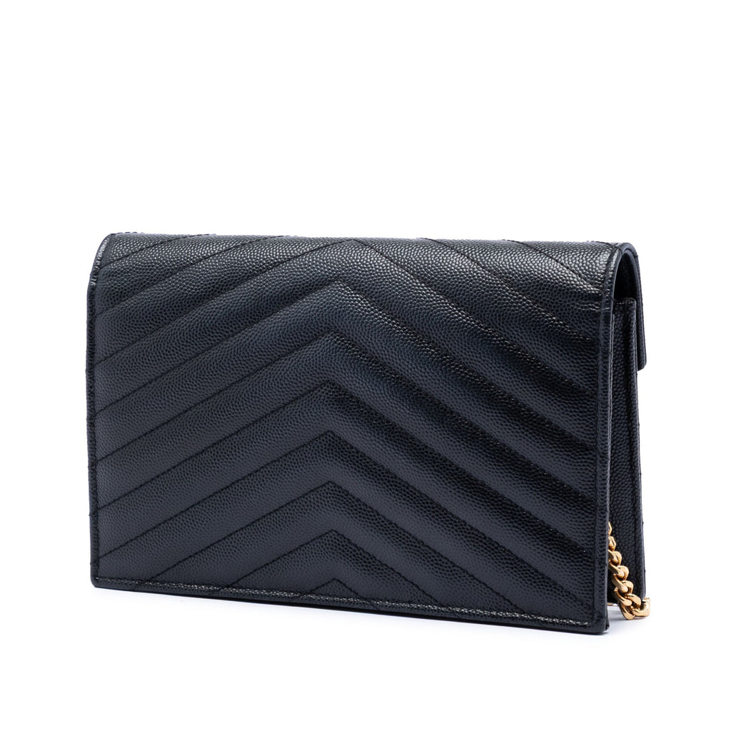 Grain De Poudre Matelasse Chevron Monogram Chain Wallet