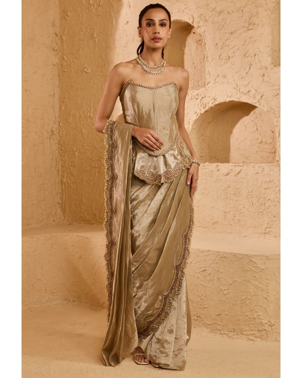 Elysian Drape Sari Set By KYNAH, Luxury Indian Fashion & Bridal Wear