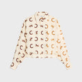 Celine Embroidered Silk Twill Shirt — Beige