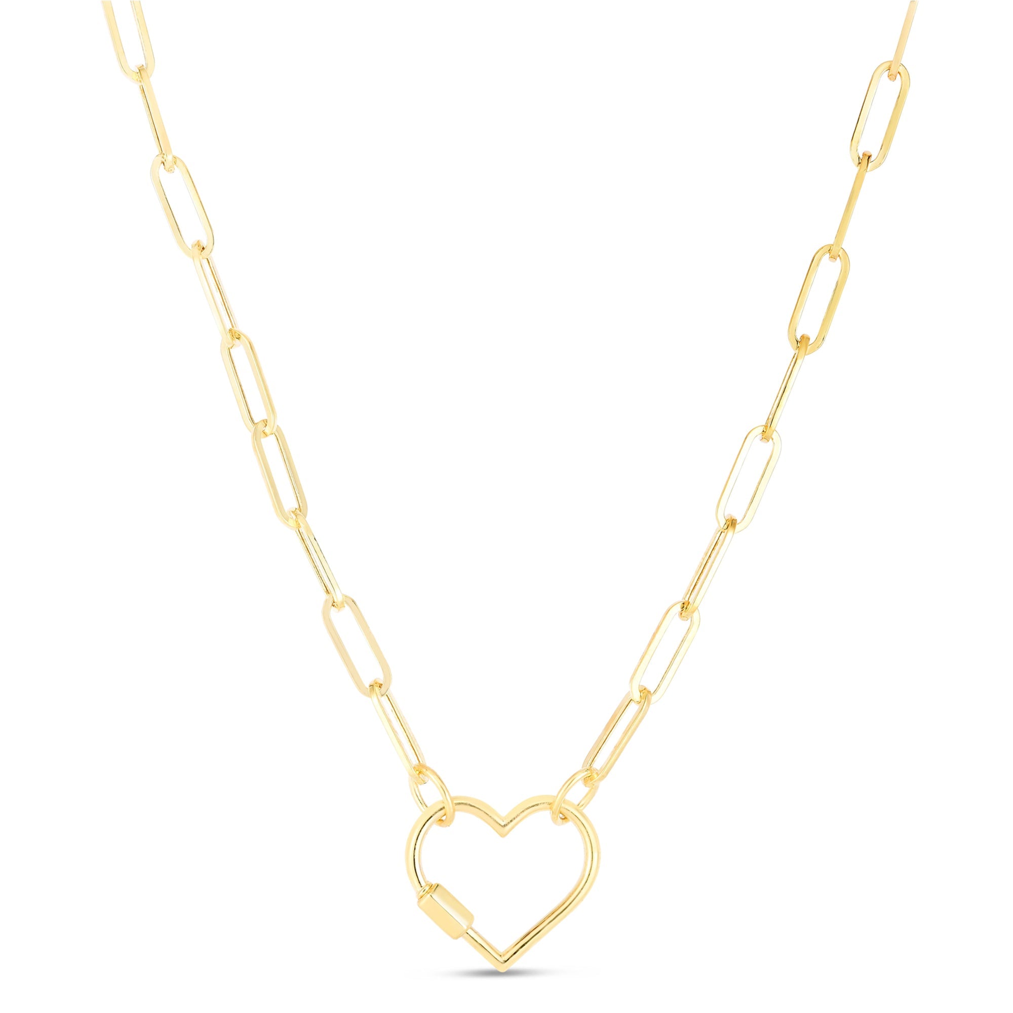 Heart Carabiner Paperclip Necklace