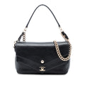 Mini Quilted Sheepskin Double Chevron Flap