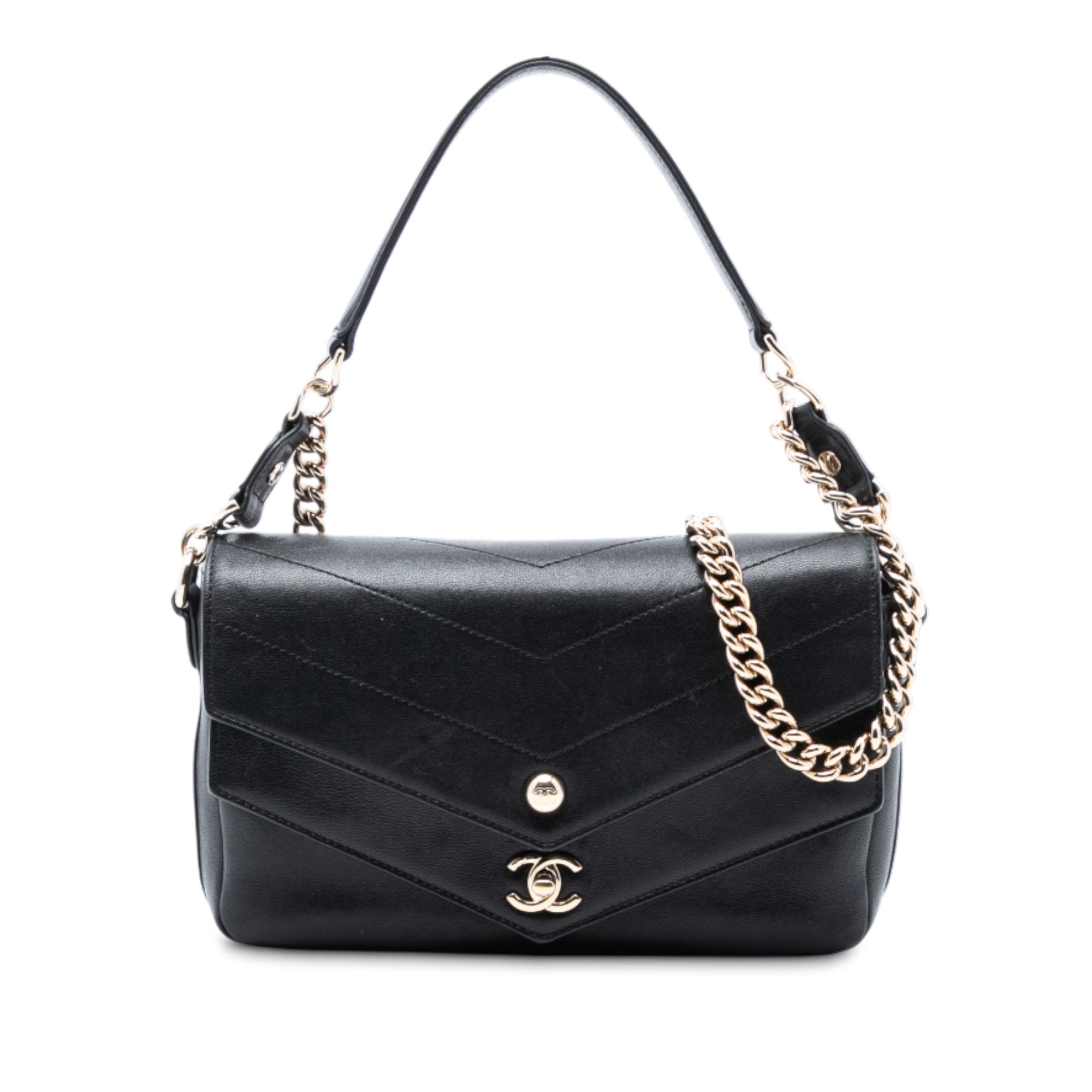 Mini Quilted Sheepskin Double Chevron Flap