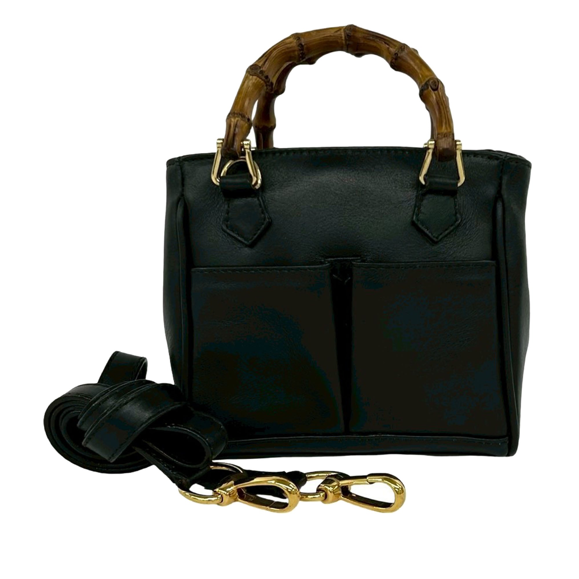 Mini Calfskin Bamboo Satchel
