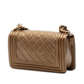 Small Quilted Metallic Lambskin Boy Flap