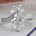 Bypass Pear Cut Flower Style Engagement Ring
