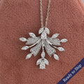 Marquise And Round Cut Cluster Diamond  Pendant