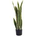 30" Artificial Snake Plant, Artificial Tree with 21 Leaves in Pot, Decorative Fake Plant for Home, Office, Green