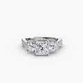 Twisted Pavé Three-Stone Ring