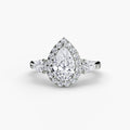 Three-Stone Ring with Halo
