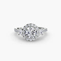 Princess Three-Stone Halo Ring