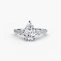 Pear Three-Stone Pavé Ring