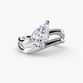 Sculpted Double Wave Solitaire Ring
