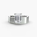 Emerald Wide Band Solitaire