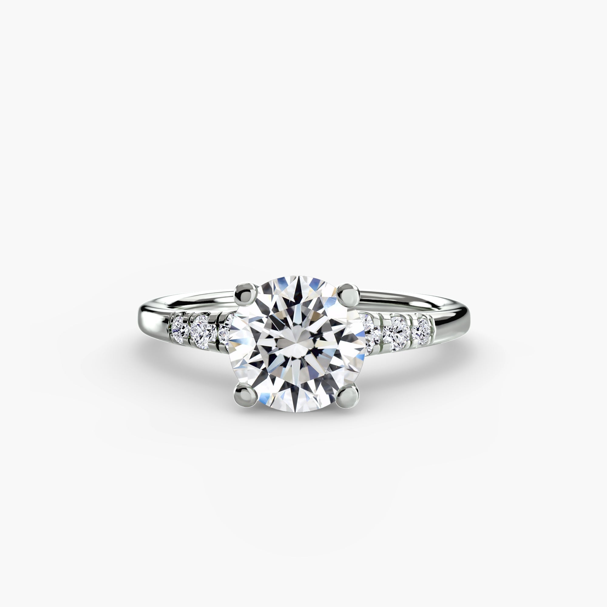 Diamond Accent Shoulder Solitaire Ring