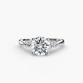 Round Accent Shoulder Solitaire Ring