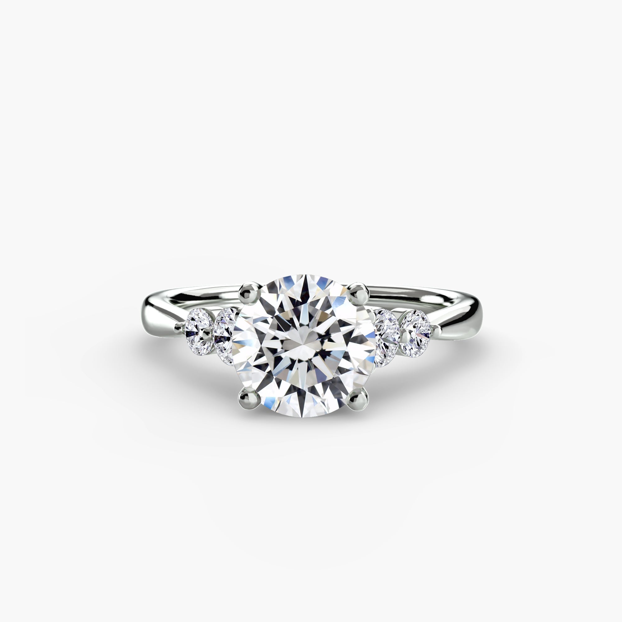Round Accent Shoulder Solitaire Ring