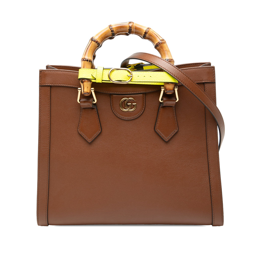 Small Leather Bamboo Diana Satchel