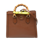 Small Leather Bamboo Diana Satchel