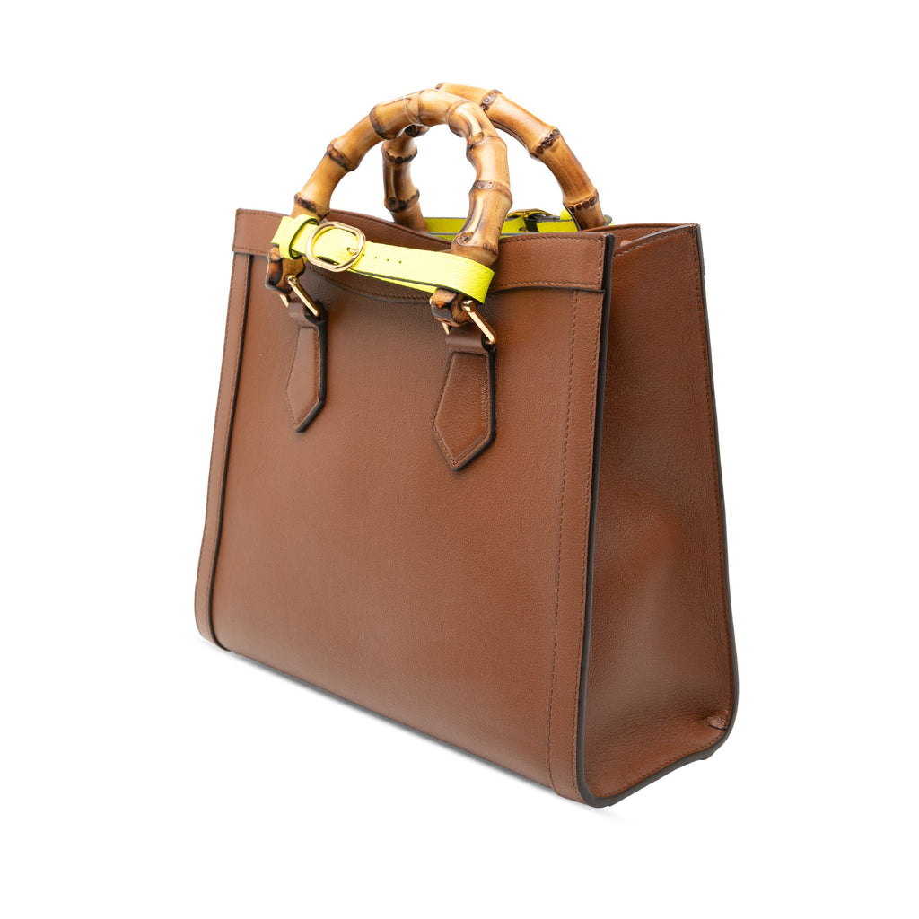 Small Leather Bamboo Diana Satchel