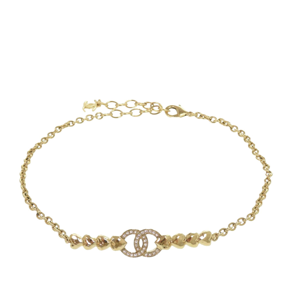 Gold Plated CC Crystal Choker Necklace