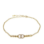 Gold Plated CC Crystal Choker Necklace
