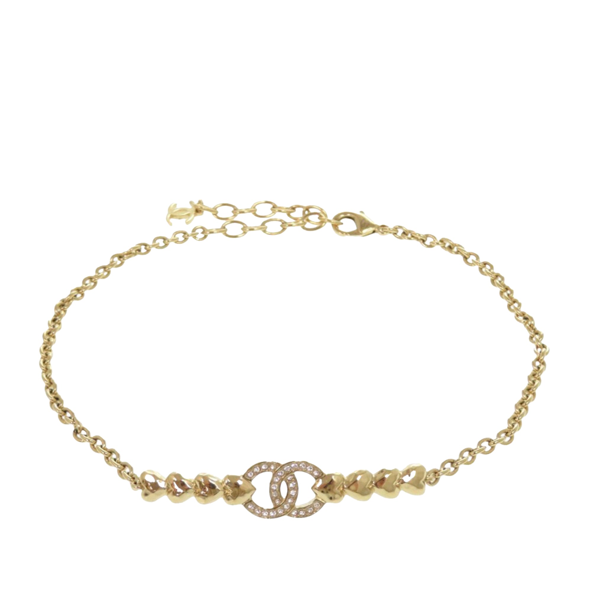 Gold Plated CC Crystal Choker Necklace
