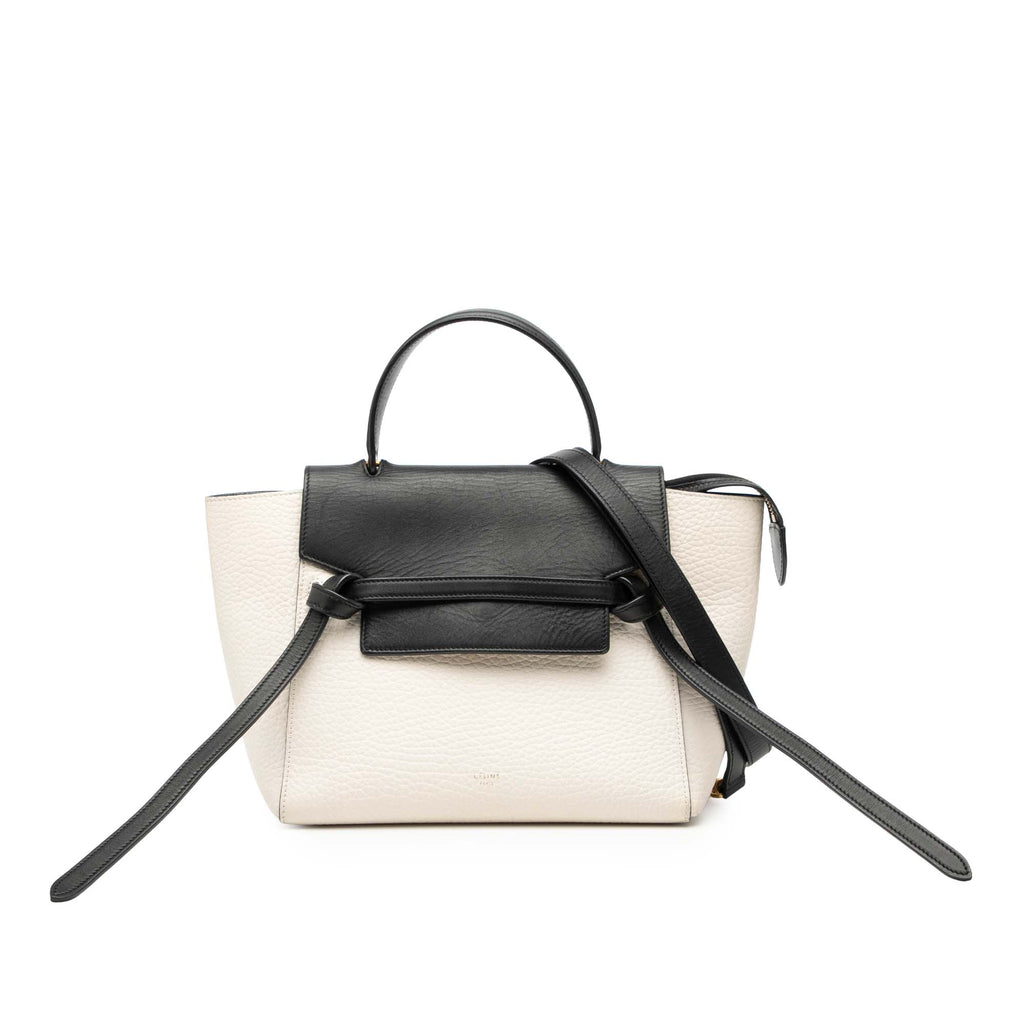 Micro Bicolor Leather Belt Satchel