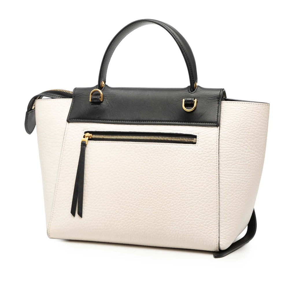 Micro Bicolor Leather Belt Satchel