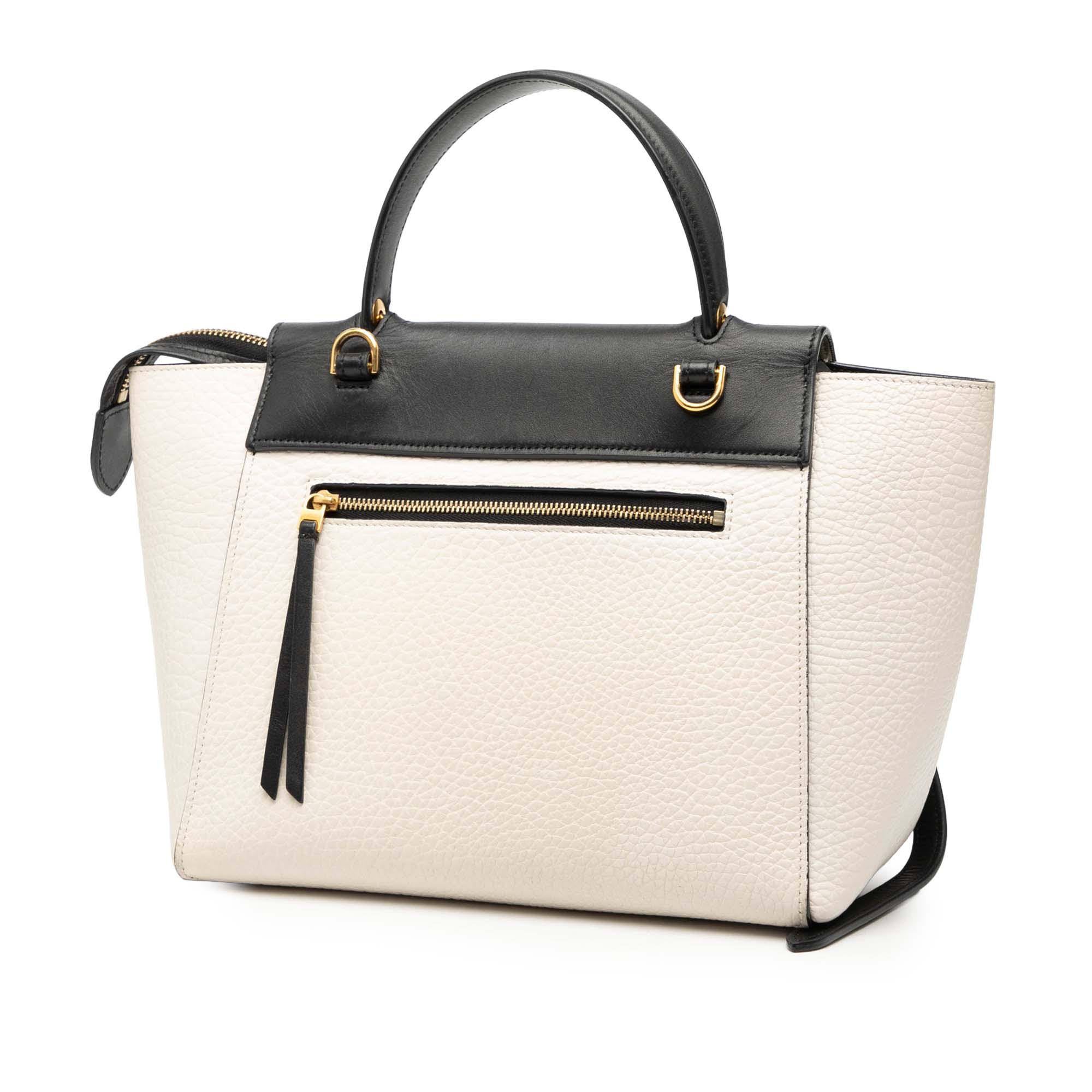 Micro Bicolor Leather Belt Satchel