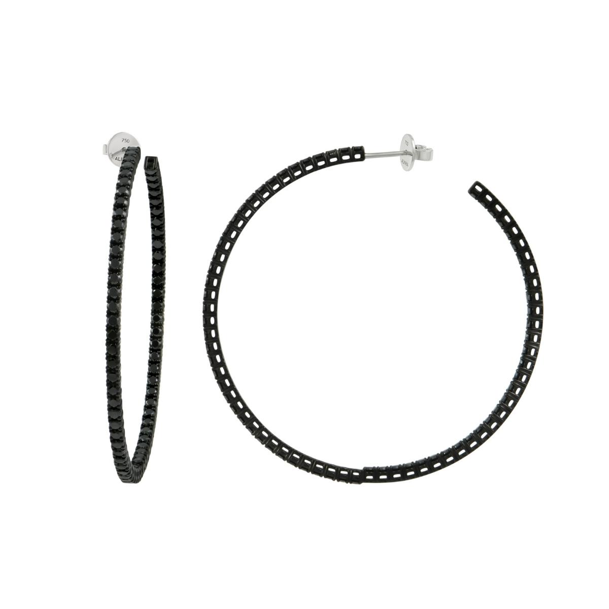 RIVIERA Black Diamond Hoop Earrings Pair By ALINKA Fine Jewellery