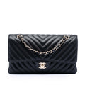 Medium Classic Chevron Lambskin Double Flap