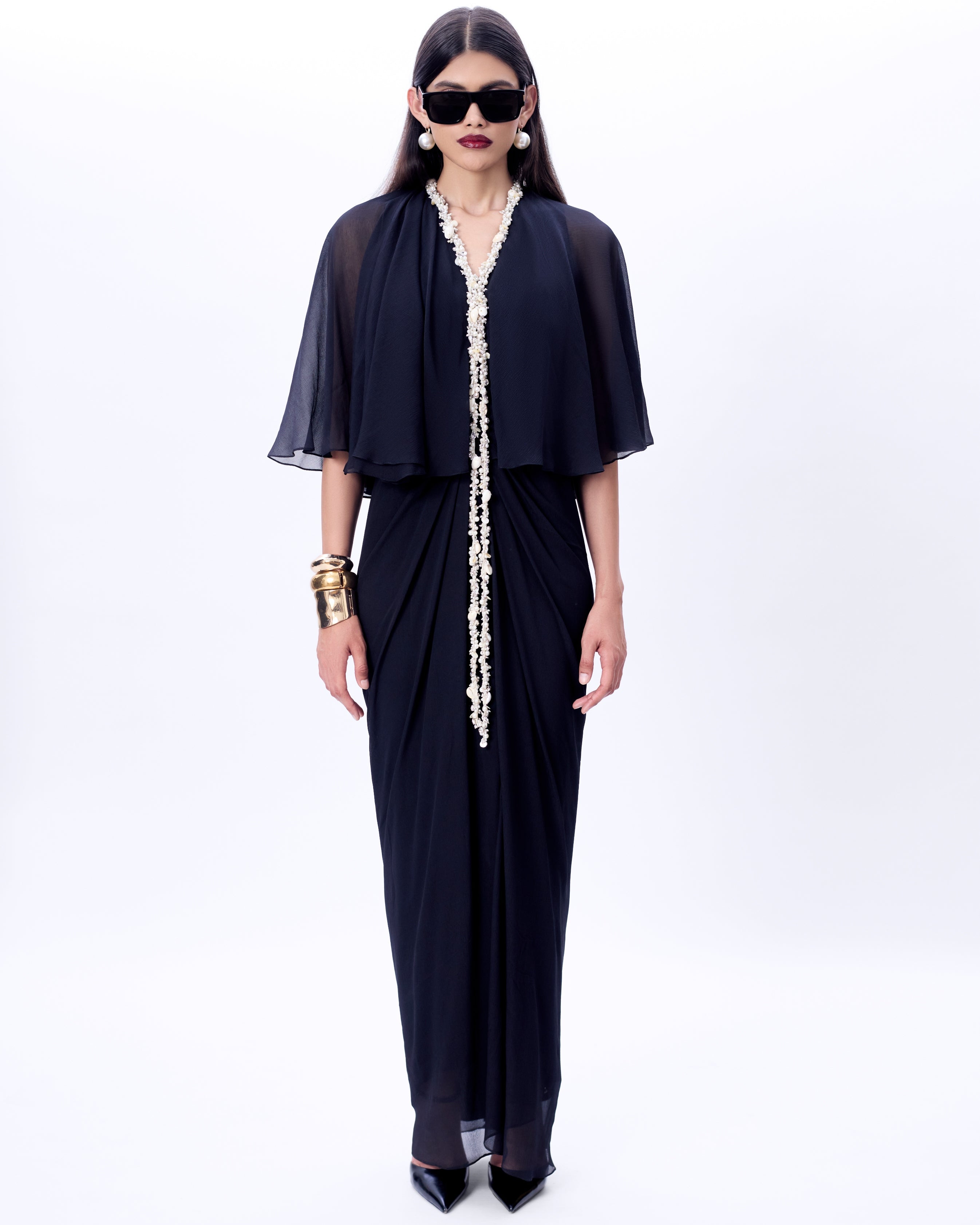 Black Juan Dress By KYNAH, Luxury Indian Fashion & Bridal Wear