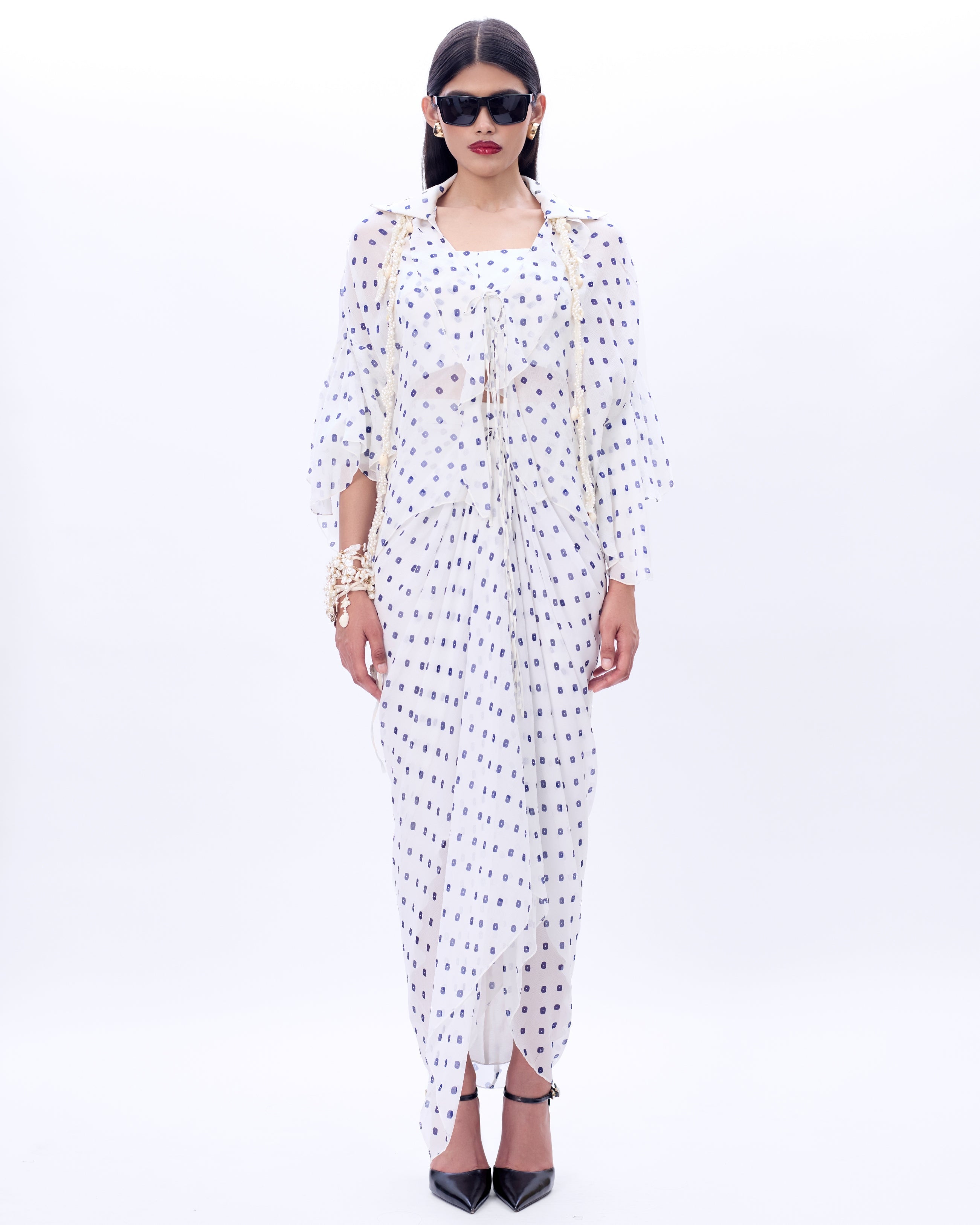Valentine Shirt, Bustier And Mocha Skirt By KYNAH, Luxury Indian Fashion & Bridal Wear