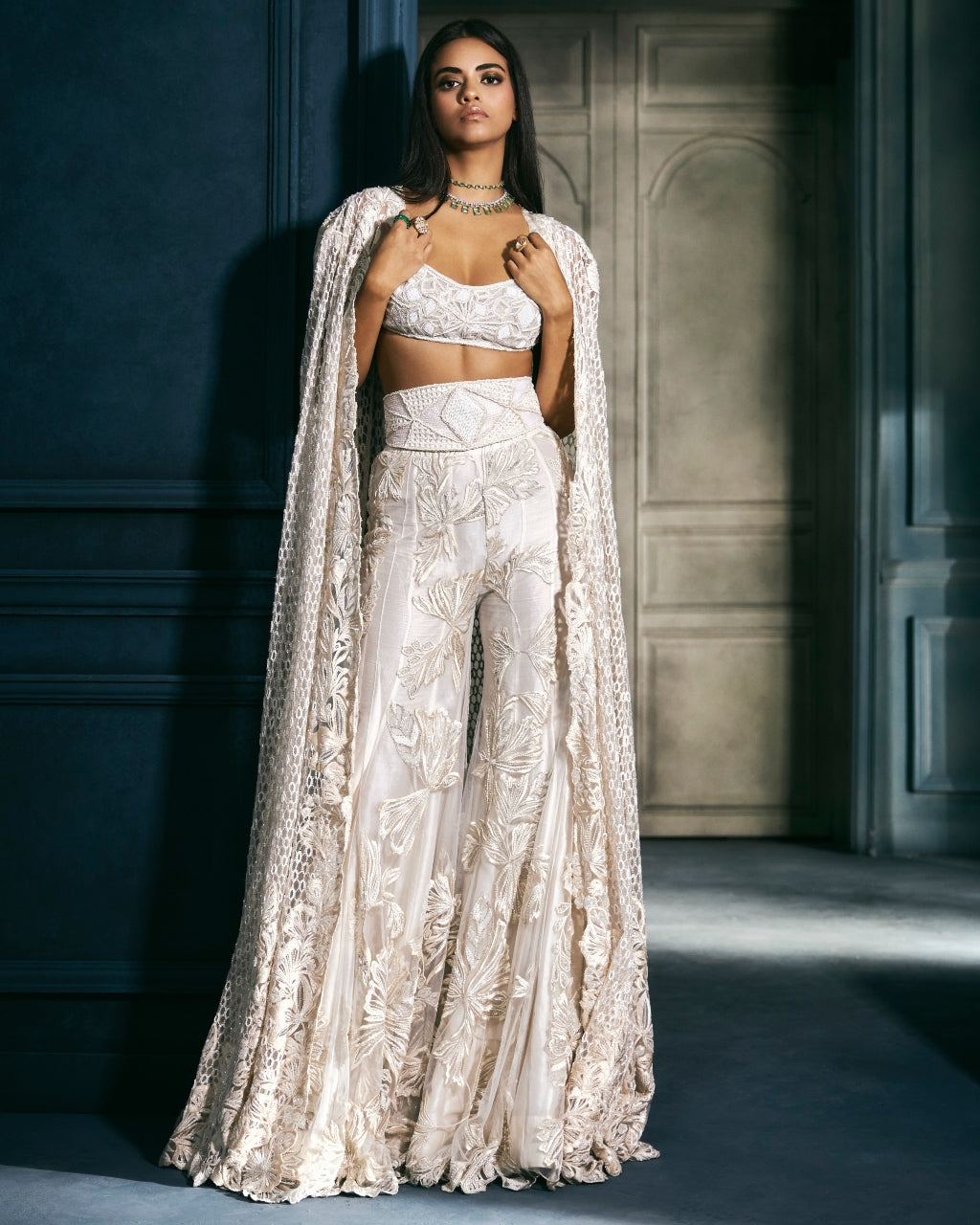 Solenne Cape Set By KYNAH, Luxury Indian Fashion & Bridal Wear