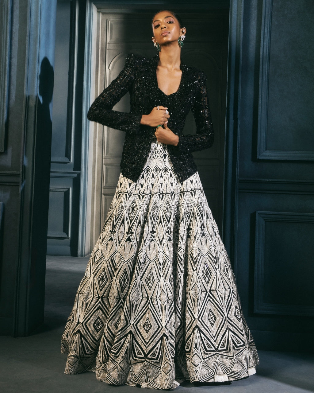 Raven Lehenga Set By KYNAH, Luxury Indian Fashion & Bridal Wear