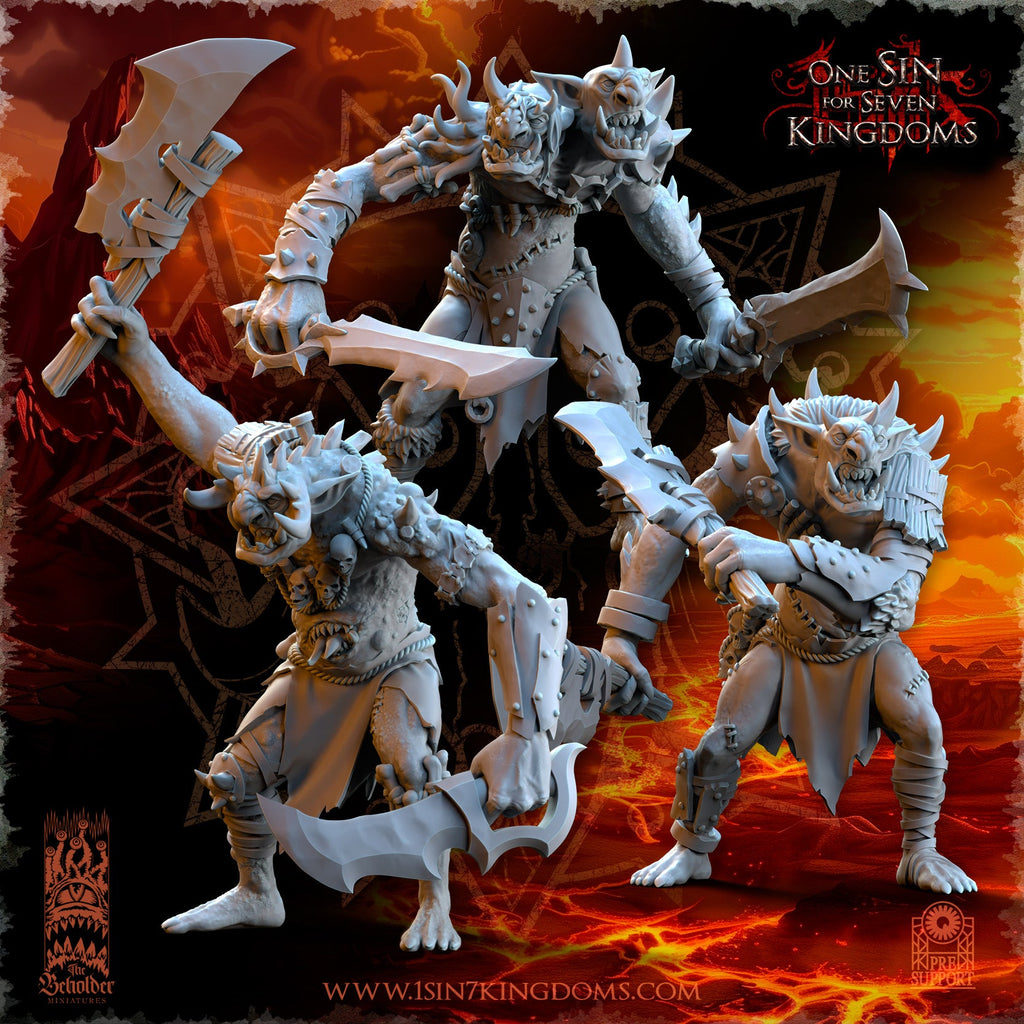 Trolls paired weapons, The Beholder Miniatures
