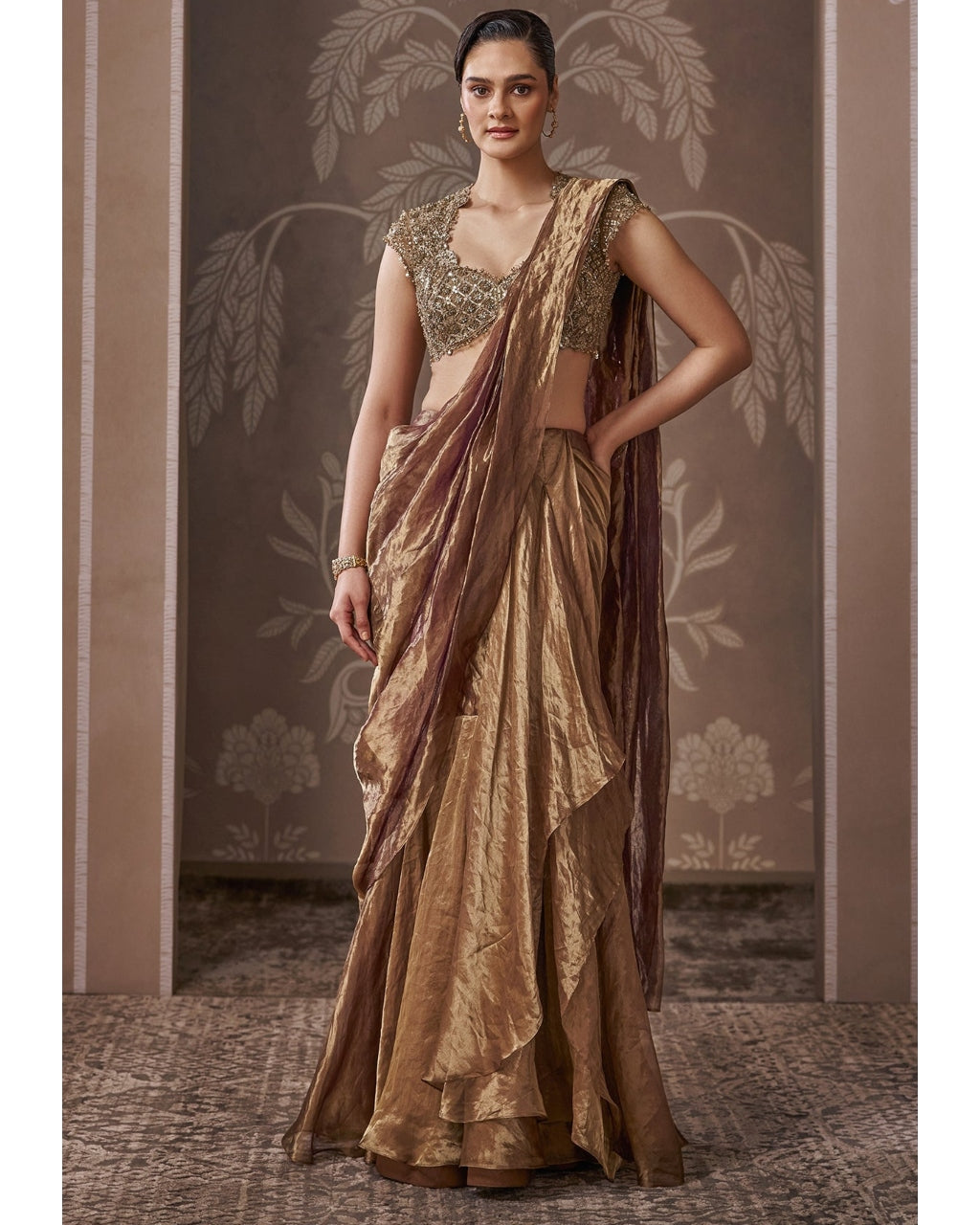 The Antique Sari Set By KYNAH, Luxury Indian Fashion & Bridal Wear