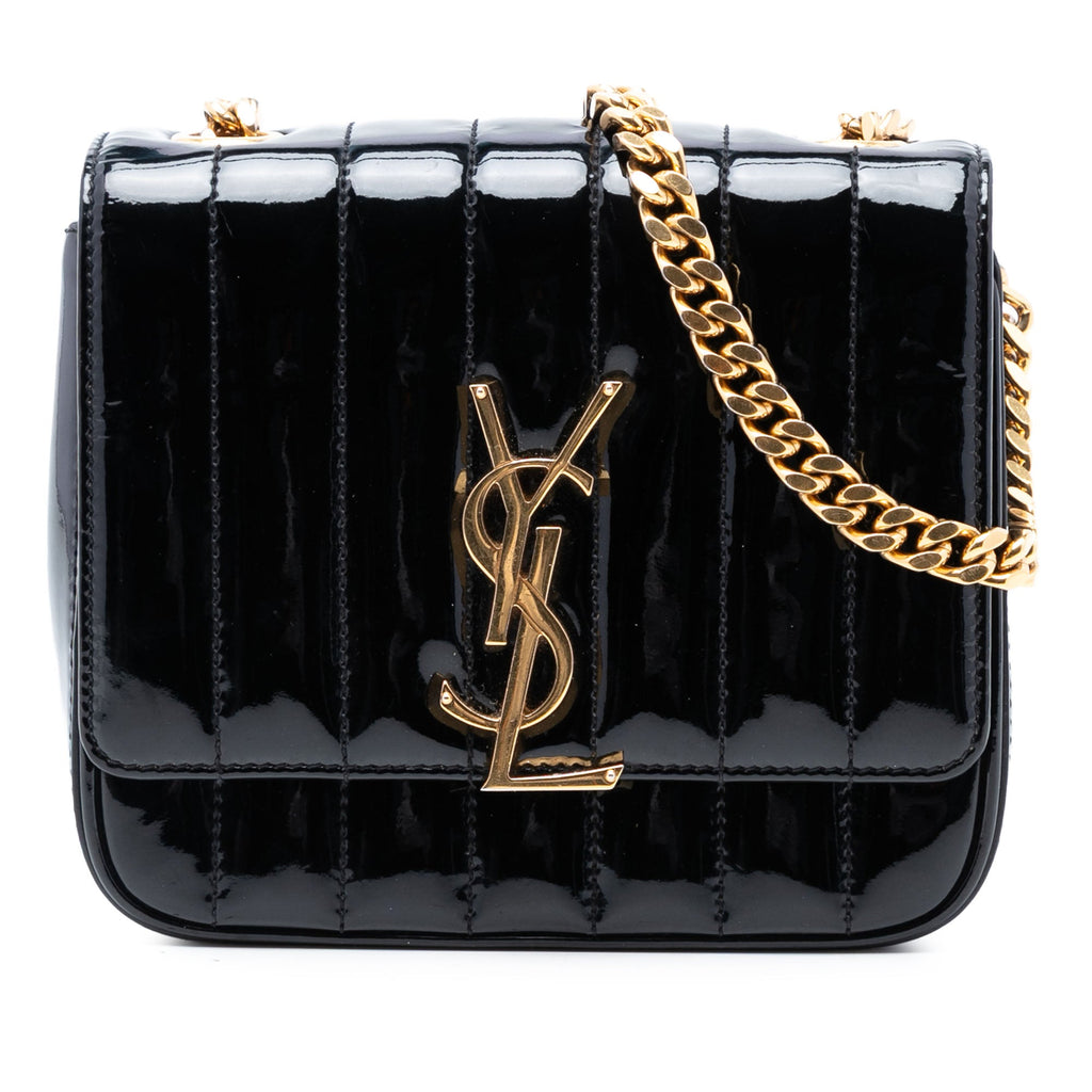 Small Patent Monogram Vicky Chain Bag