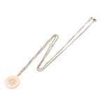 CC Gold Plated and Enamel Camellia Round Pendant Necklace