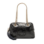 Patent Soho Chain Zip Shoulder Bag