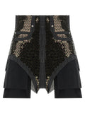 Rick Owens Sequin-Embroidered Denim Shorts — black
