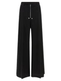 Rick Owens Wool Blend Wide-Leg Trousers — Black