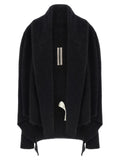Rick Owens Hooded Medium Wrap Cardigan — Black