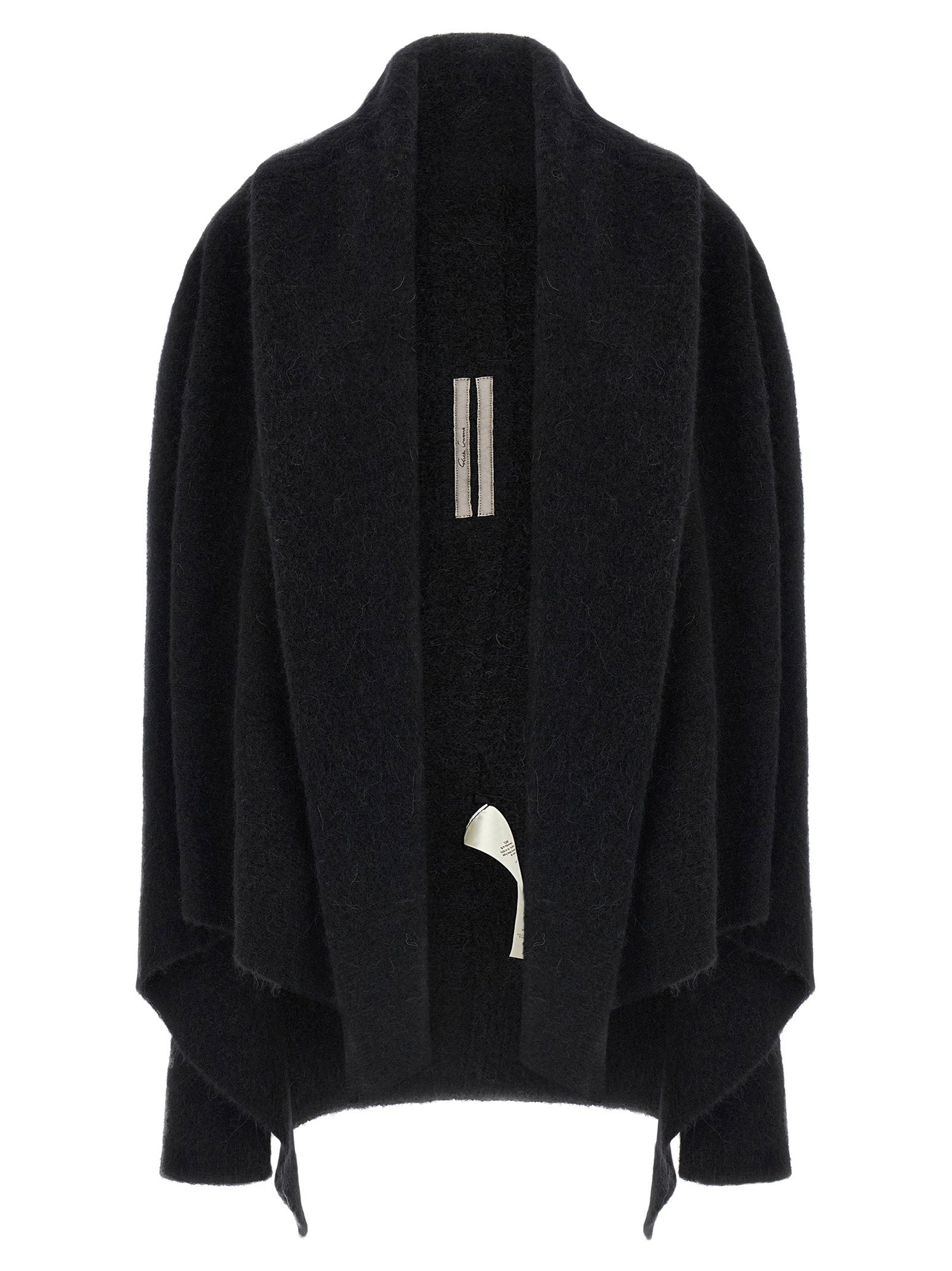 Rick Owens Hooded Medium Wrap Cardigan — Black