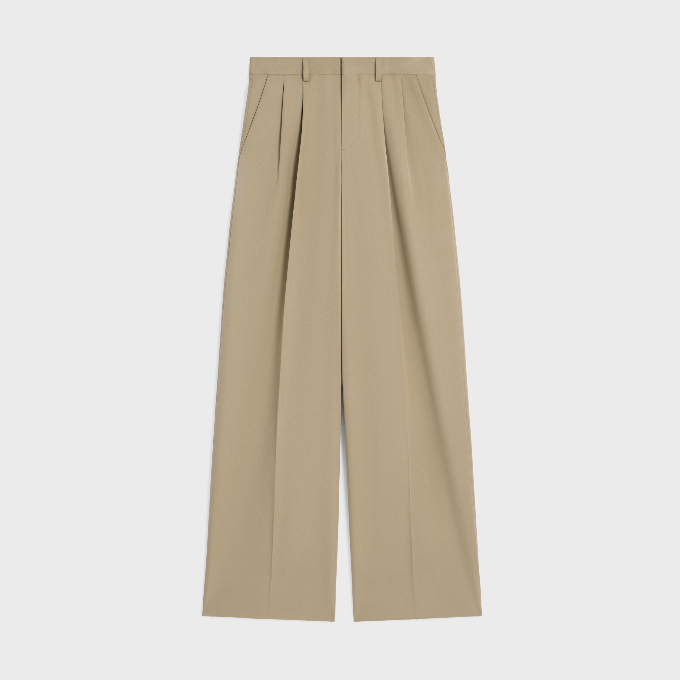 Celine Pleated Trousers — Beige