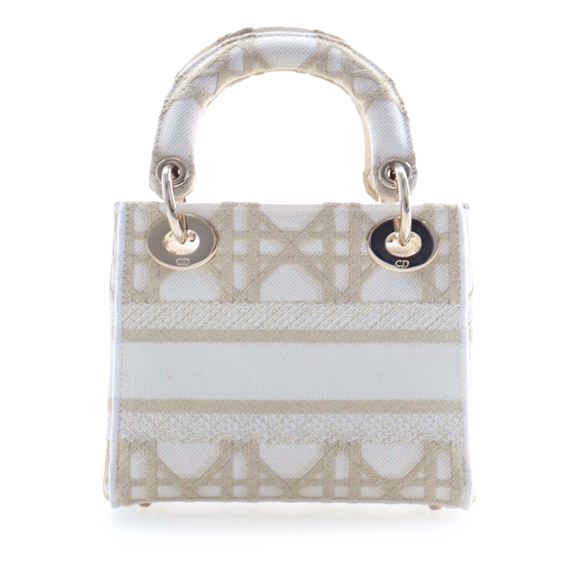Mini Embroidered Canvas Cannage Lady D Lite