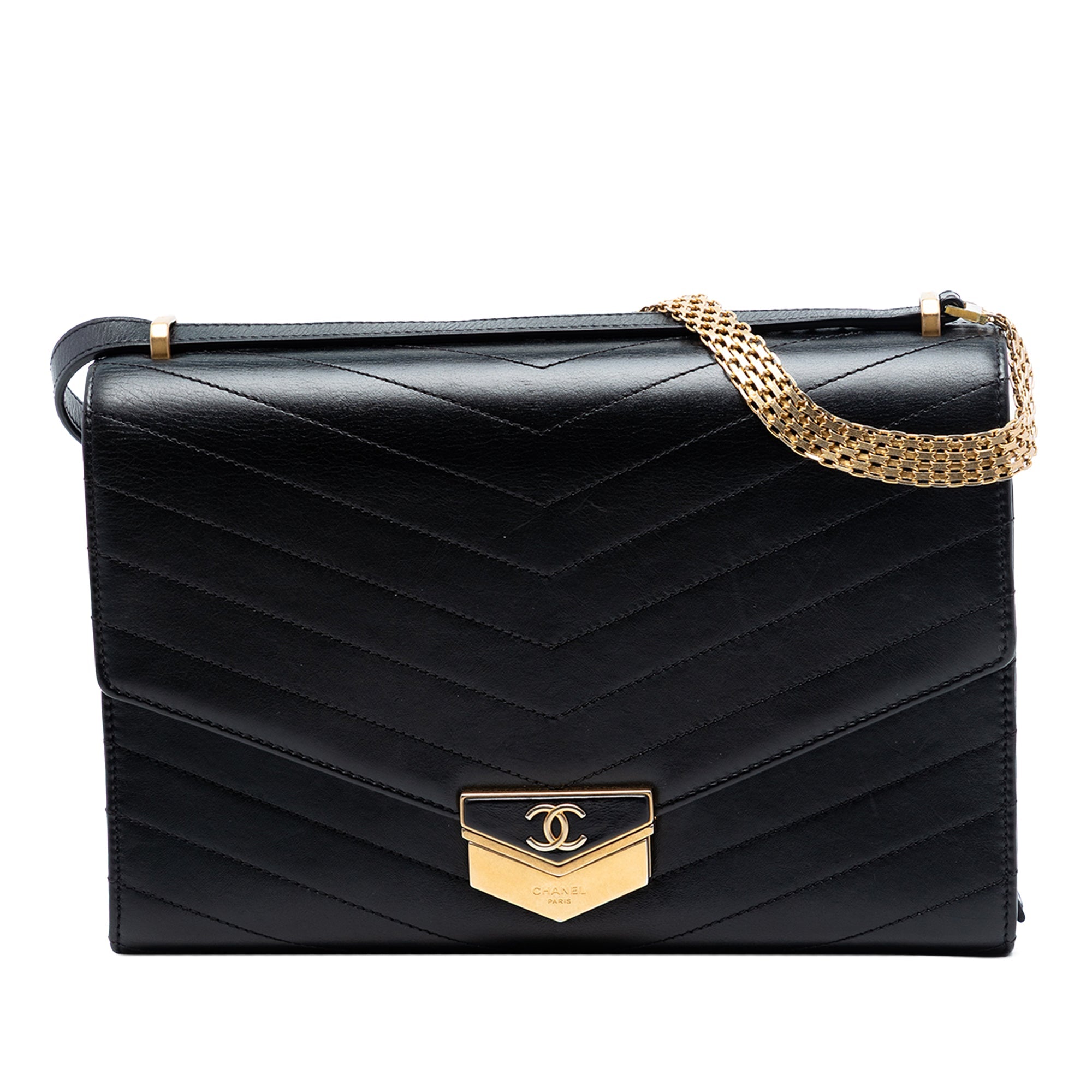CC Chevron Calfskin Medal Flap
