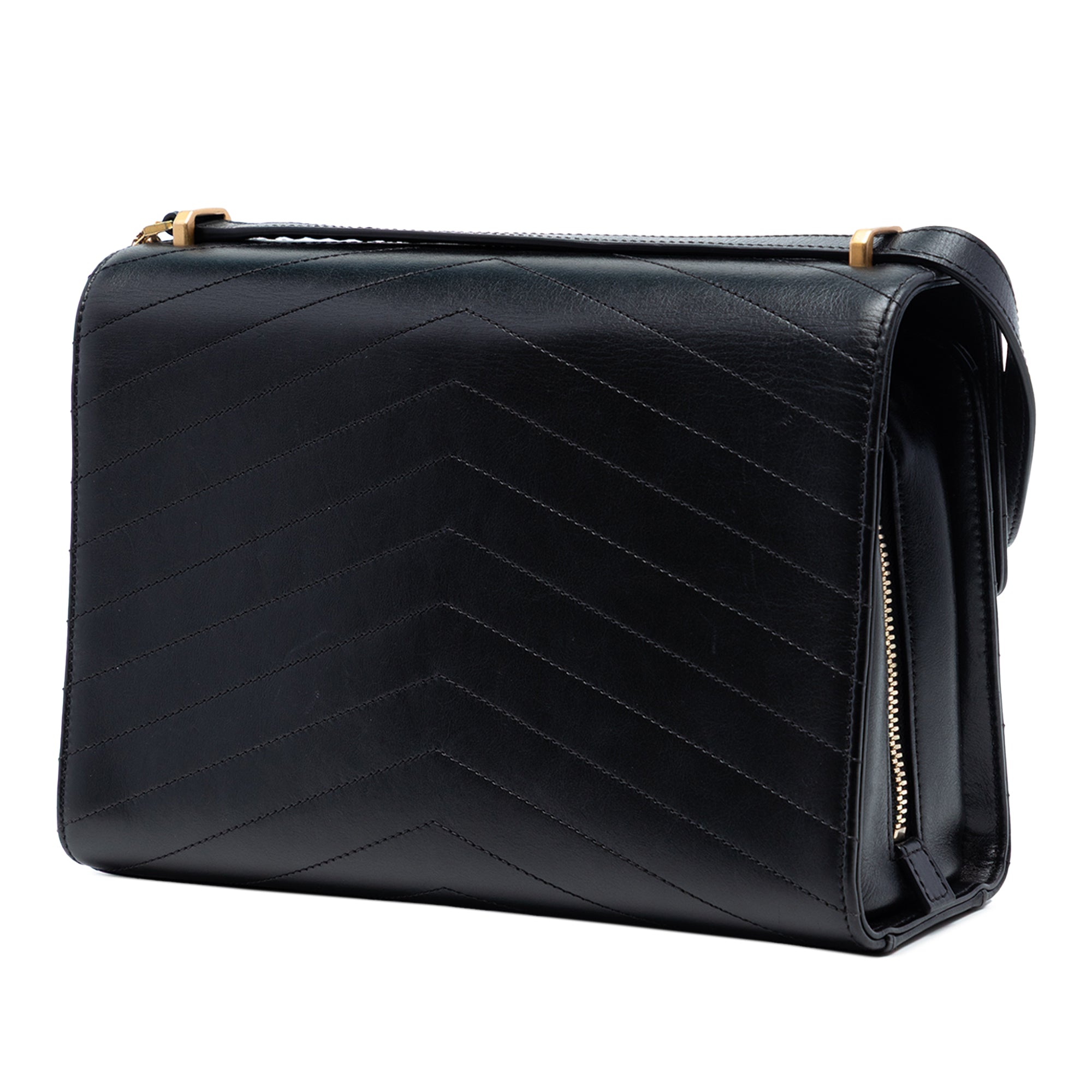 CC Chevron Calfskin Medal Flap